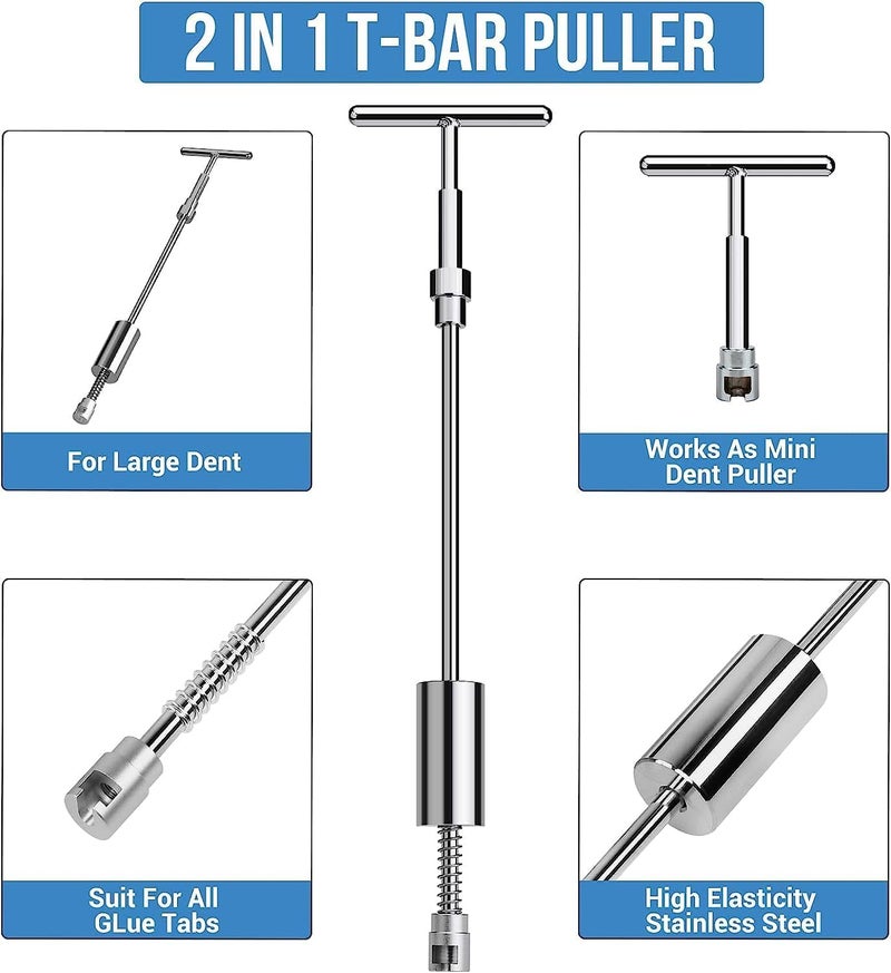 Brifara Dent Puller Hail Remover Kit, Professional Car Paintless Dent Removal Kit Tools, 2 in 1 T-Bar,Adjustable Dent Lifter, Bridge Puller Slide Hammer Dent Suction Puller for Auto Body SUV Damage DIY Repair - Image 4